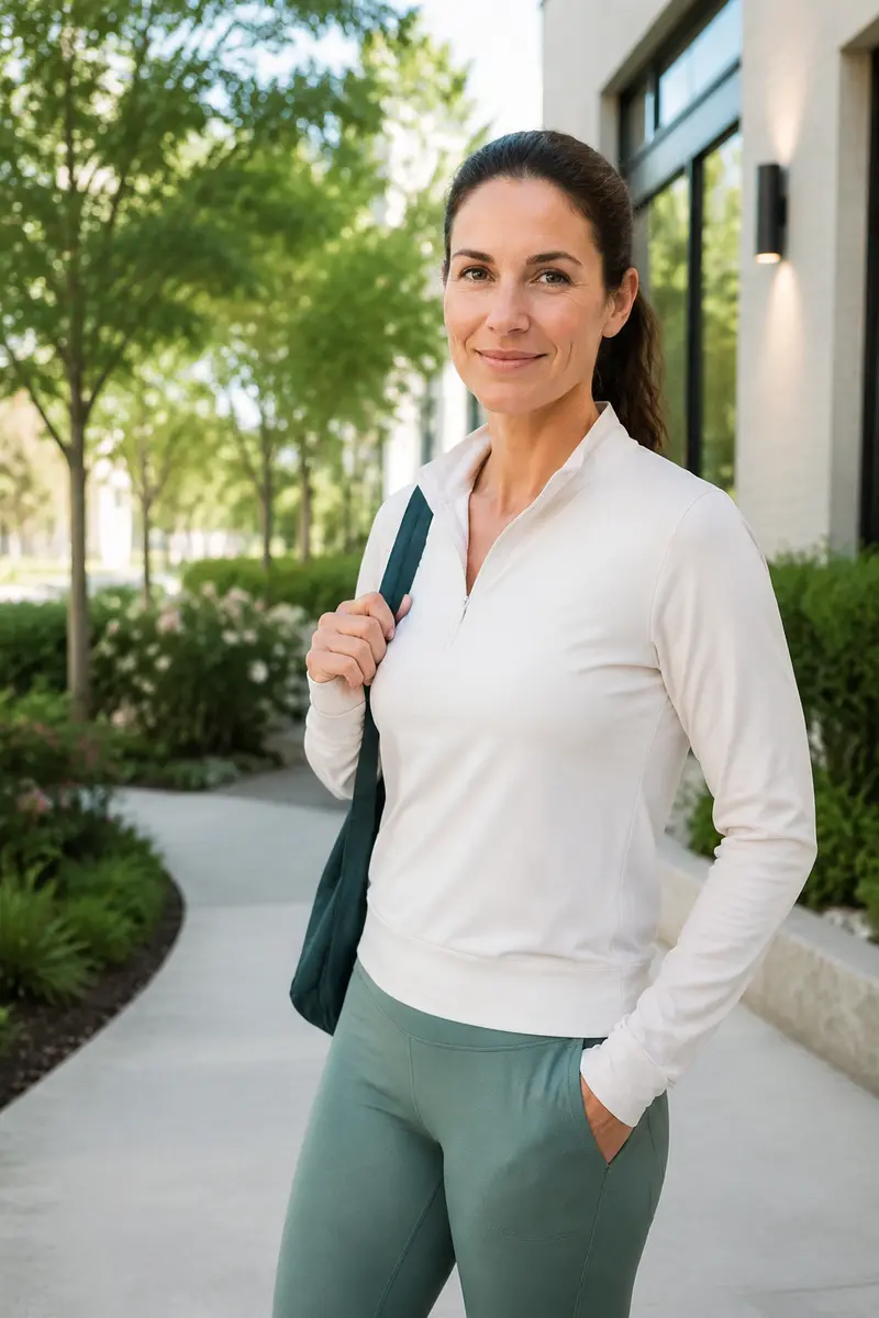 Active adult woman outdoors